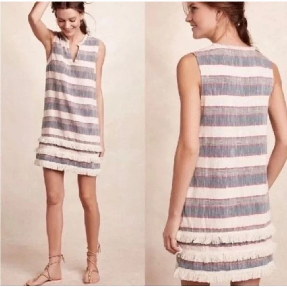 Holding Horses Anthropologie Sleeveless Fringe Dress